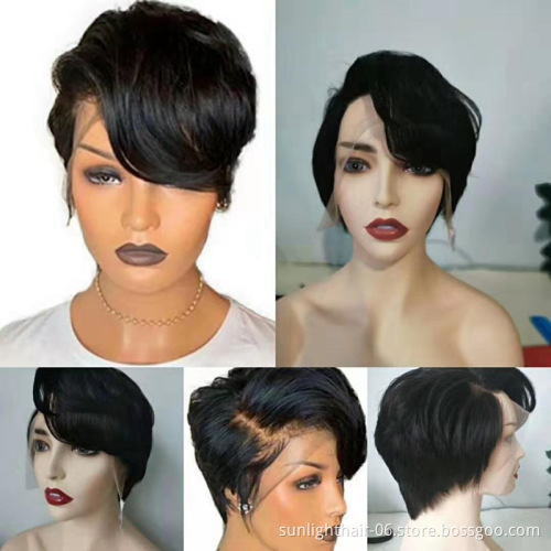 13x4 Short Human Hair Wigs Pixie Cut For Women Pre Plucked Bob Wig Remy Brazilian Glueless Lace Front Human Hair Wigs
